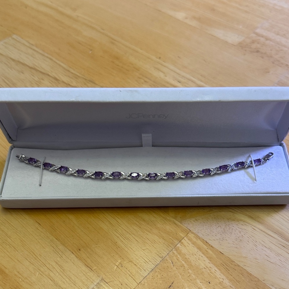“Amethyst” and Sterling Silver Women's Bracelet